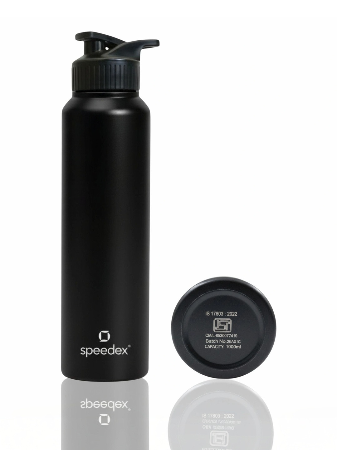 Speedex Black Single Stainless Steel Solid Water Bottle