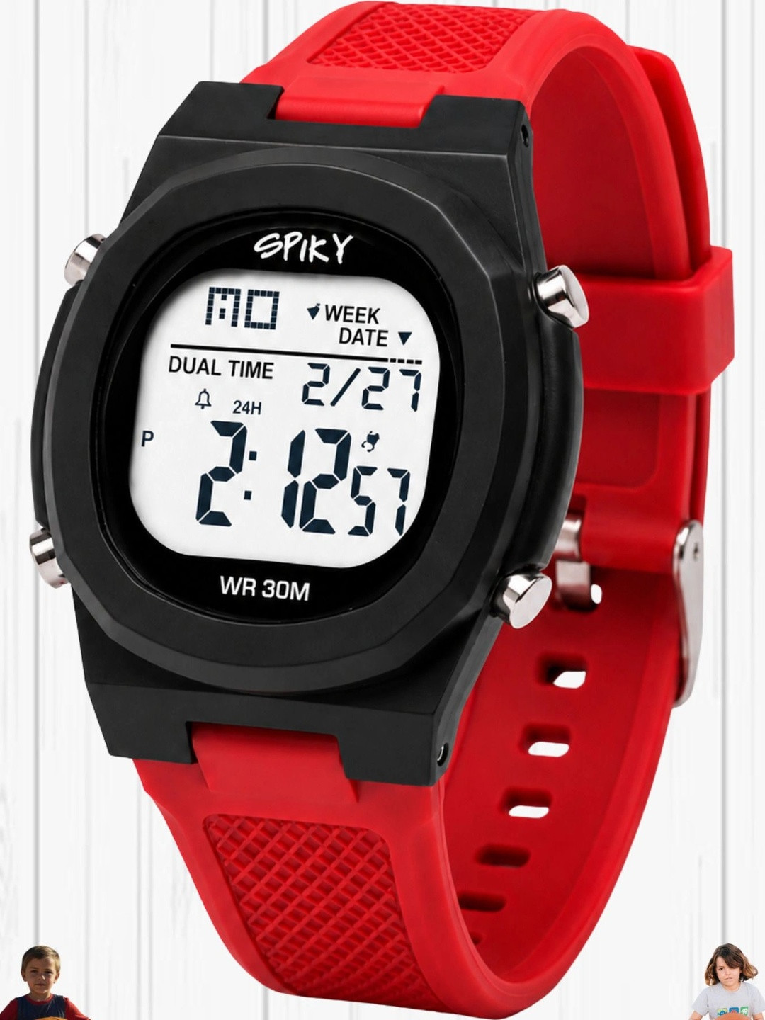 Spiky Unisex Kids Dial & Straps Digital Watch SPKEVA65_C1_RED