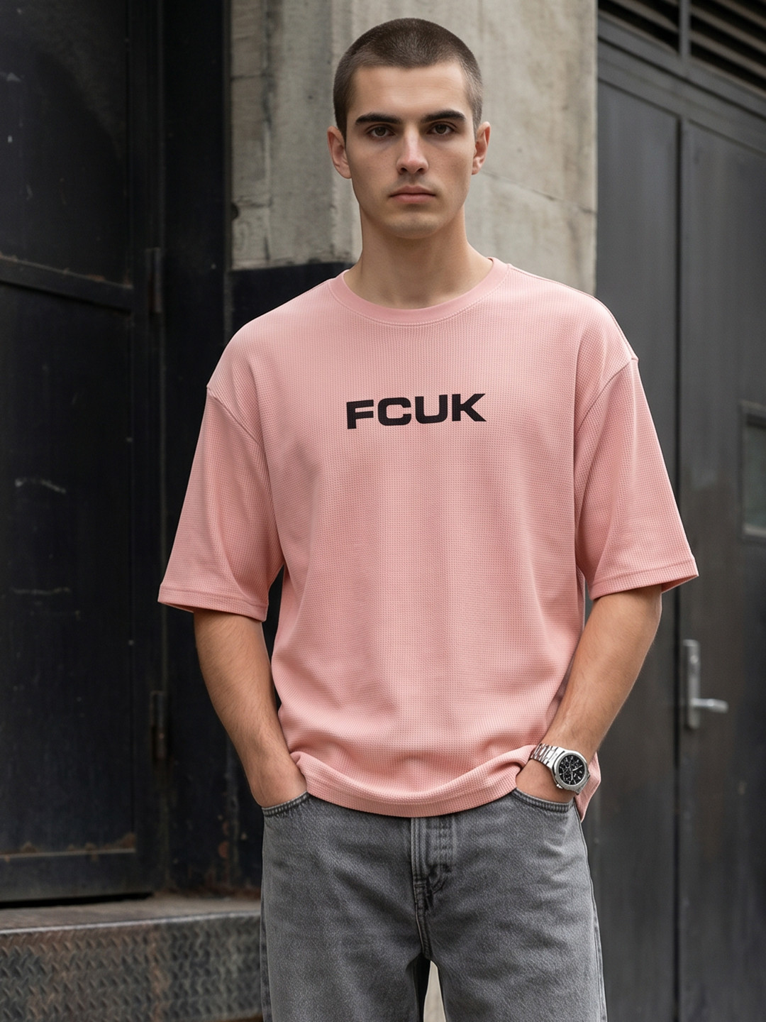 FCUK Oversized Fit Pure Cotton T-Shirt
