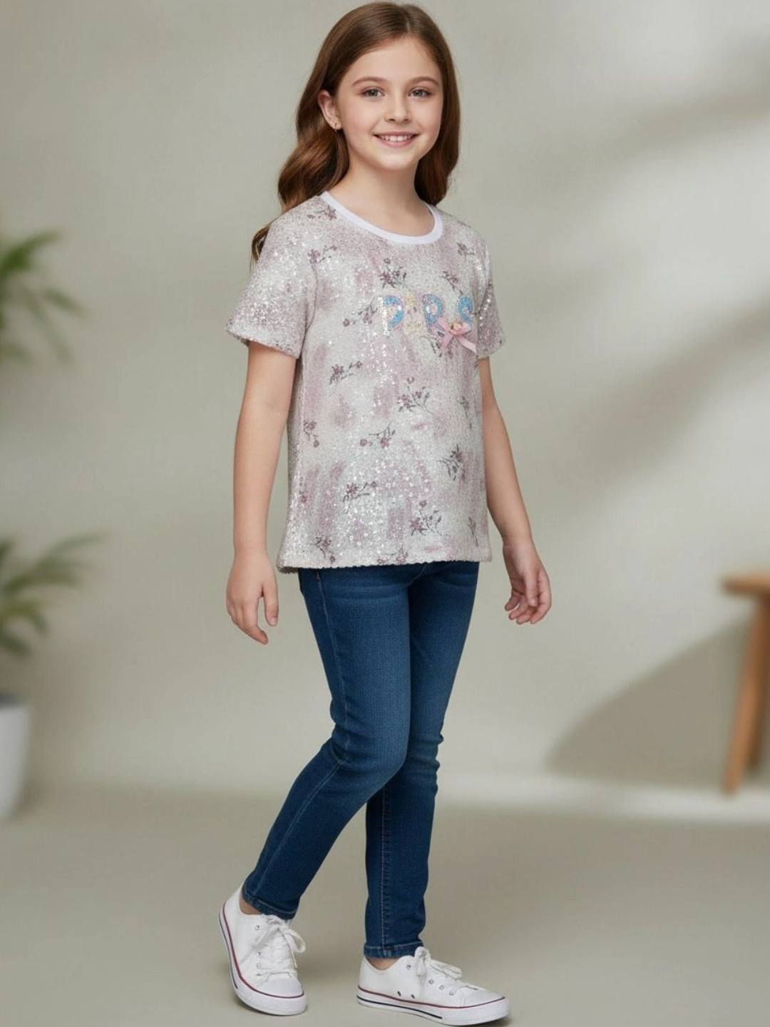V-Mart Floral Print Cotton Top