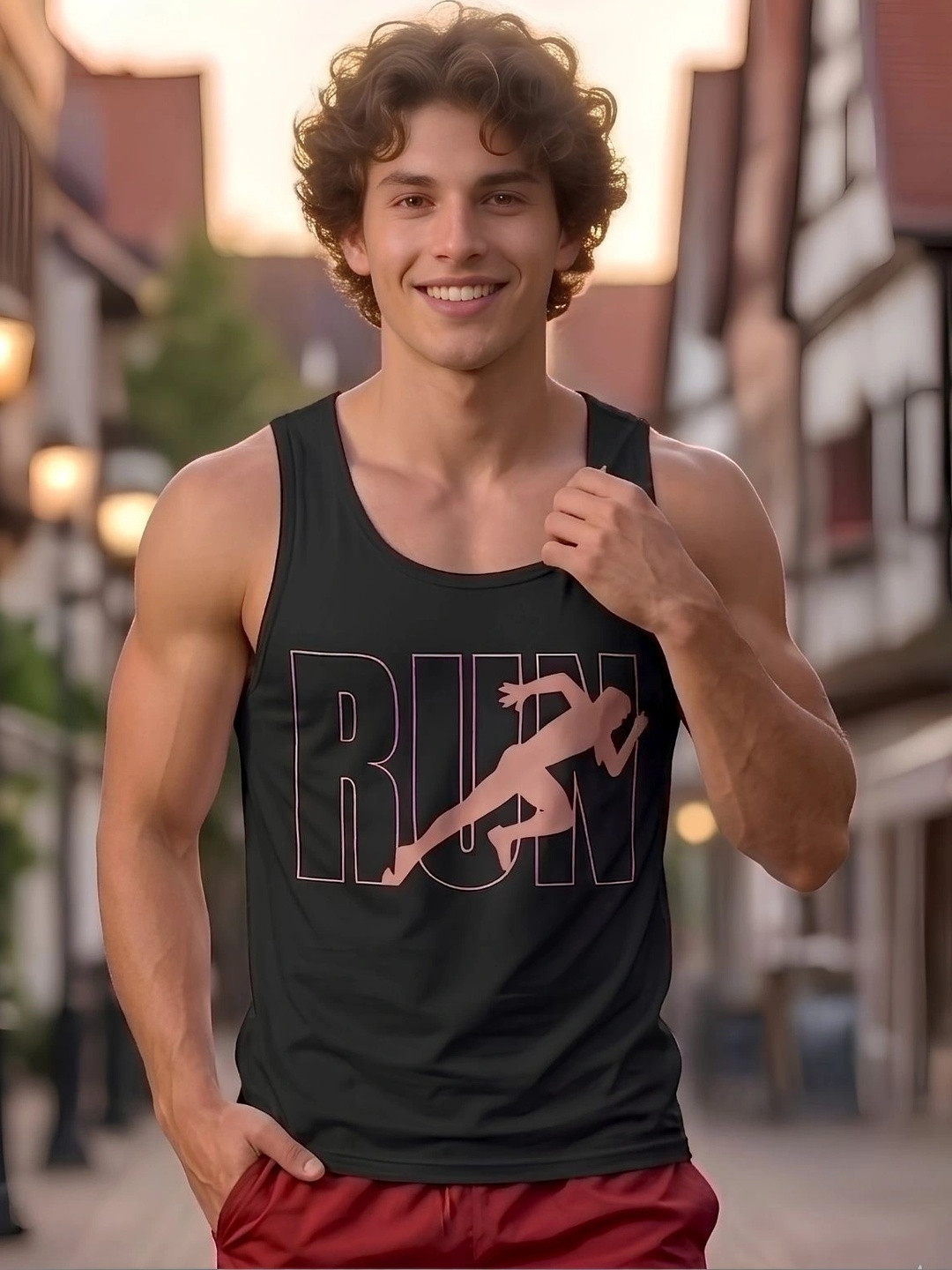 Looks United Printed Gym Vest