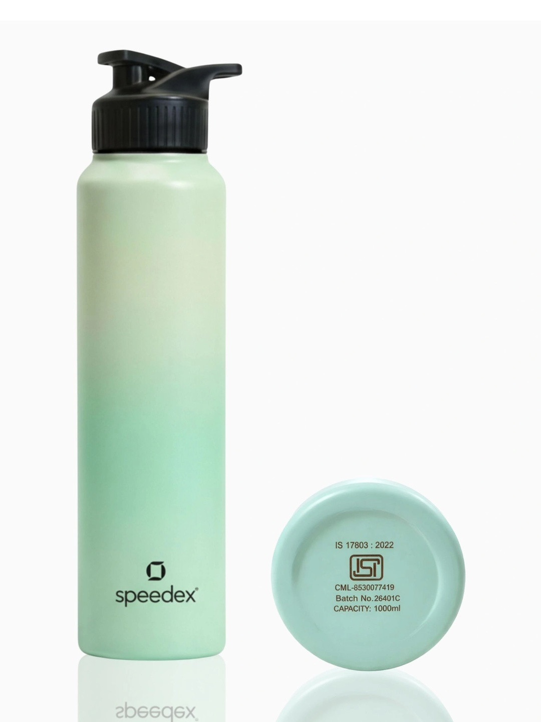 Speedex Green & Black Single Stainless Steel Solid Water Bottle