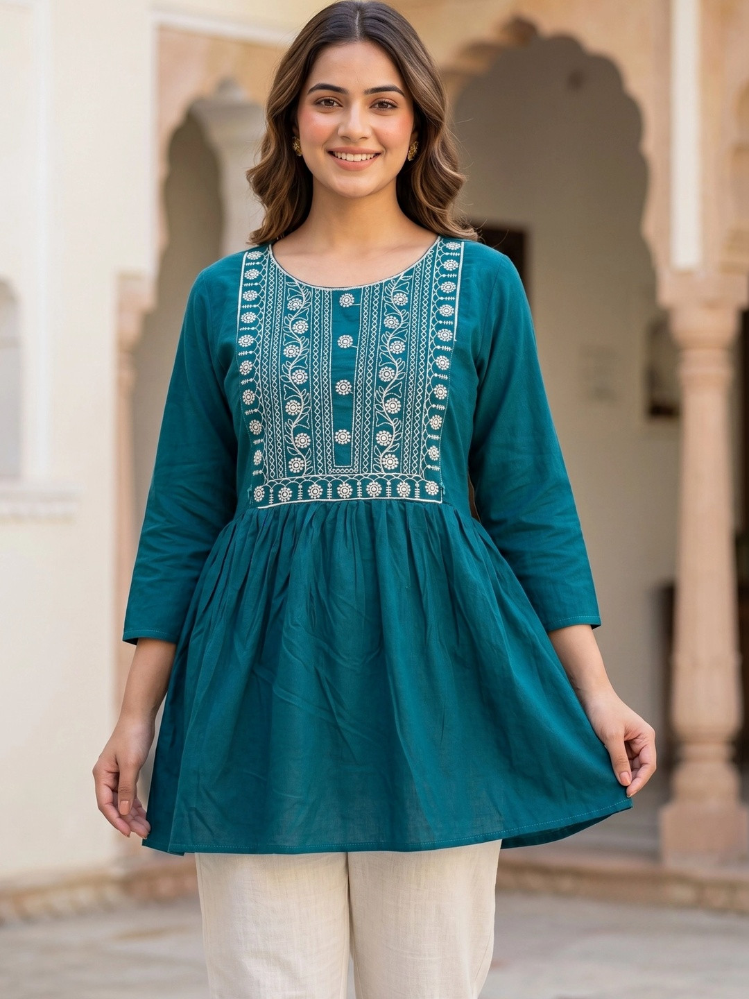 Vaidiki Embellished Embroidered Top