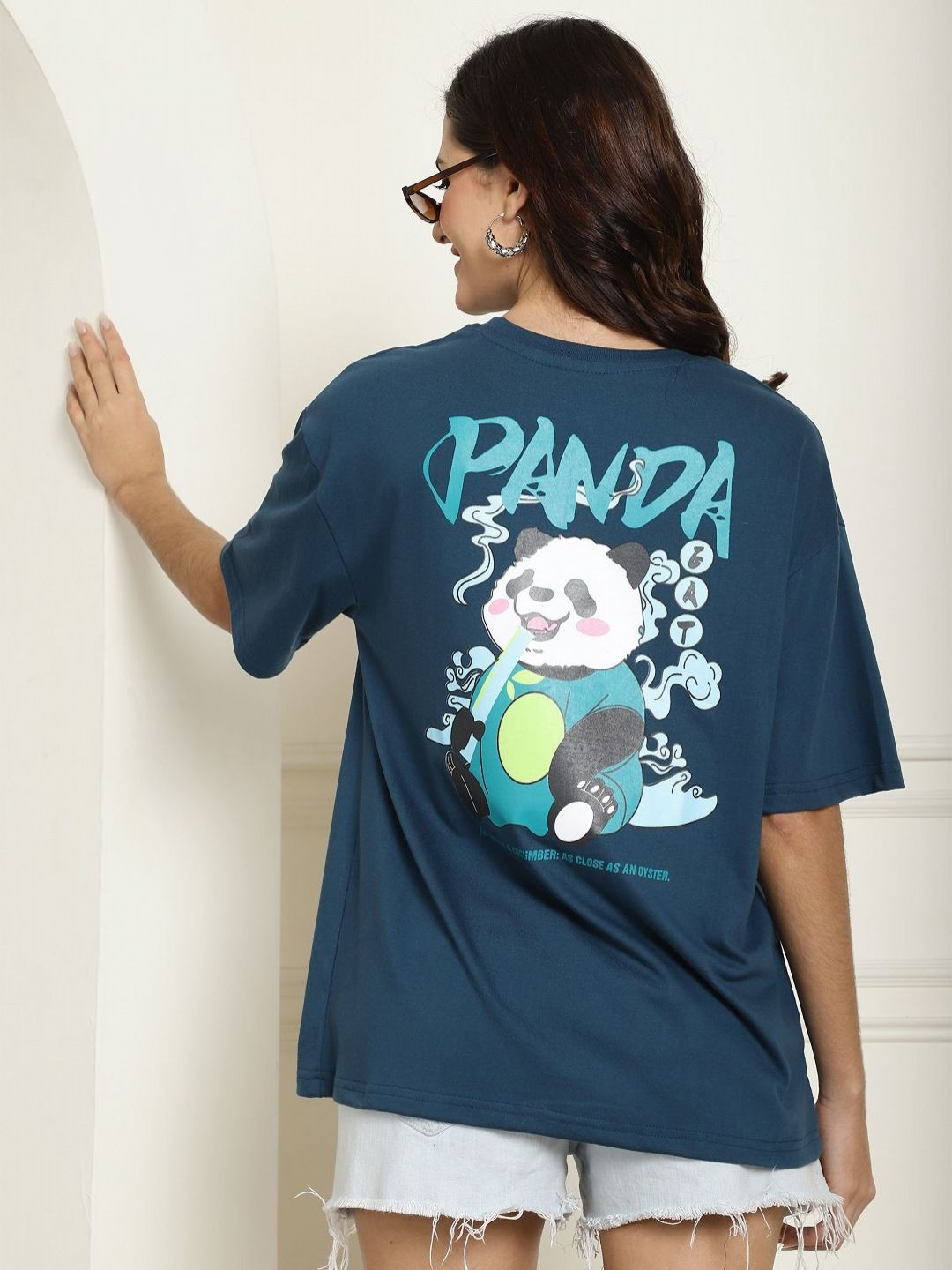 Tromko Graphic Printed Round Neck Short Sleeves Cotton Oversized T-shirt