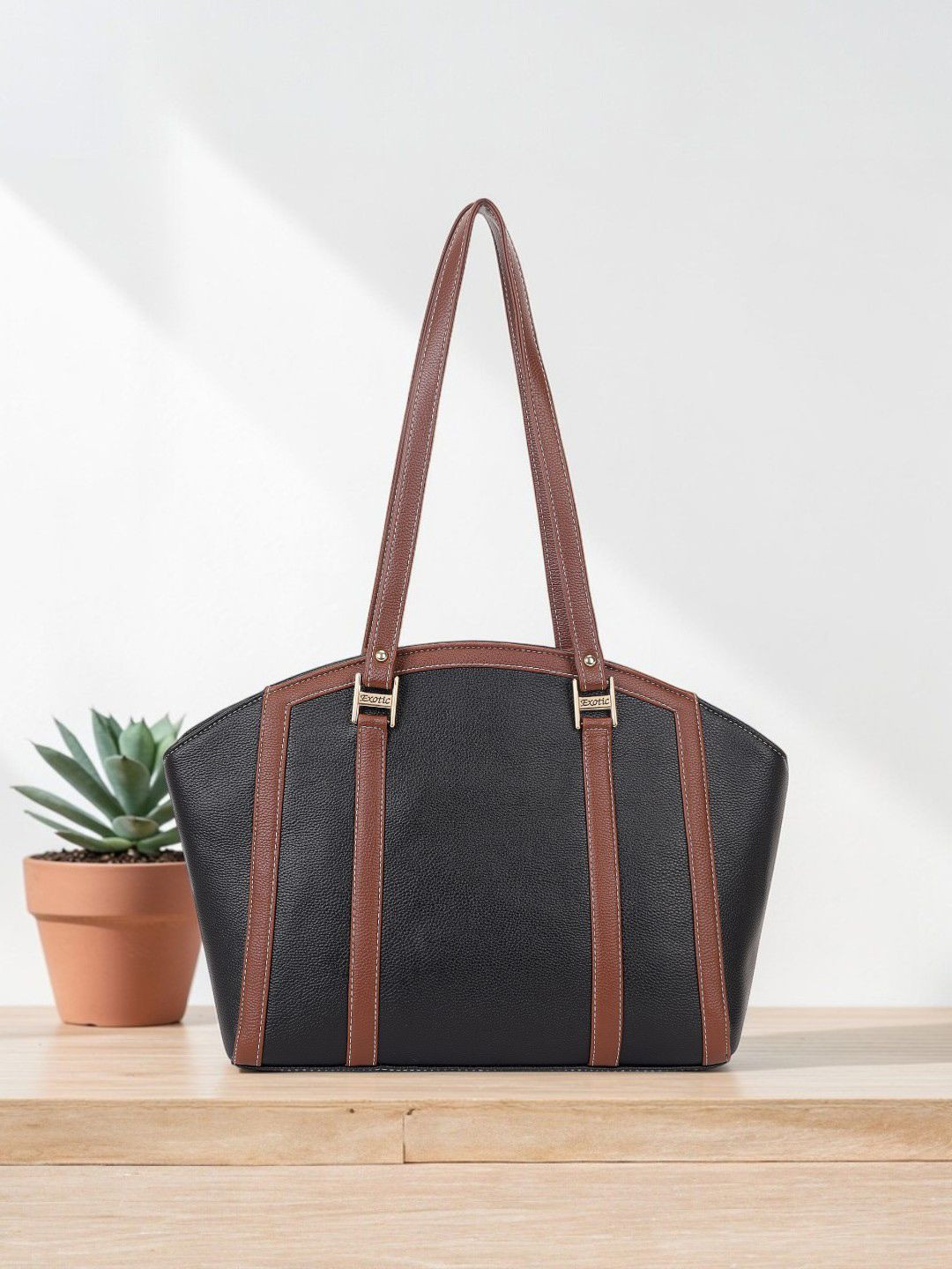 Exotic Solid Water Resistant Oversized Structured Shoulder Bag