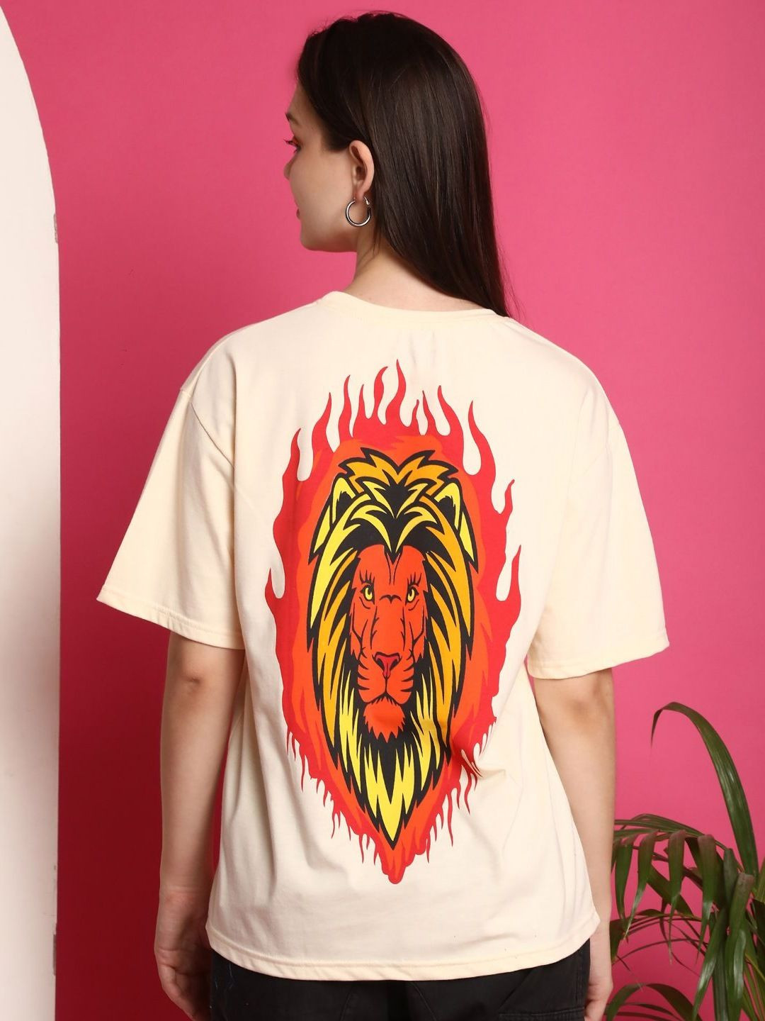 Tromko Graphic Printed Round Neck Short Sleeves Cotton Oversized T-shirt