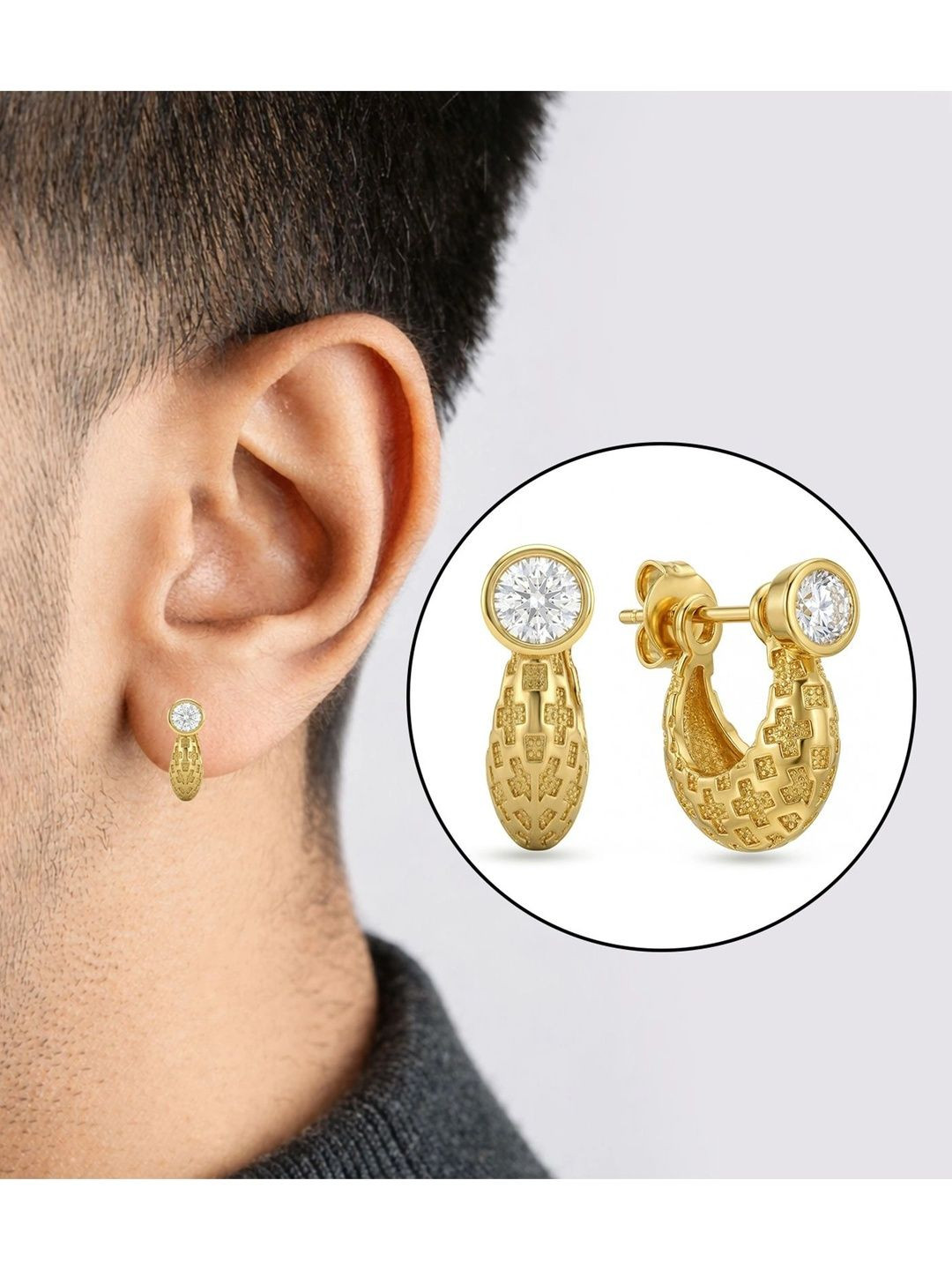 VAMA Geometric Half Hoop Earrings
