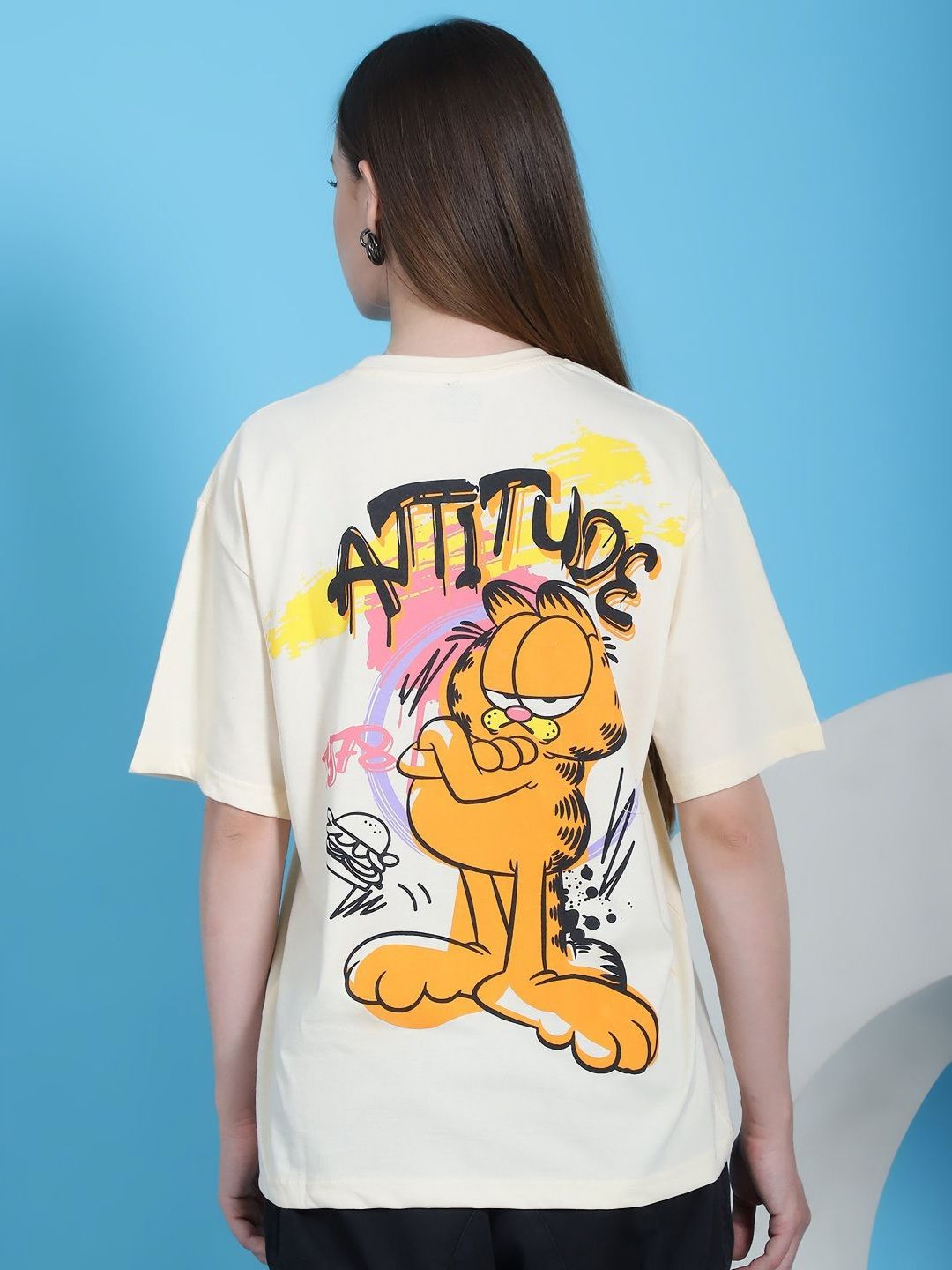 Tromko Graphic Printed Round Neck Short Sleeves Cotton Oversized T-shirt