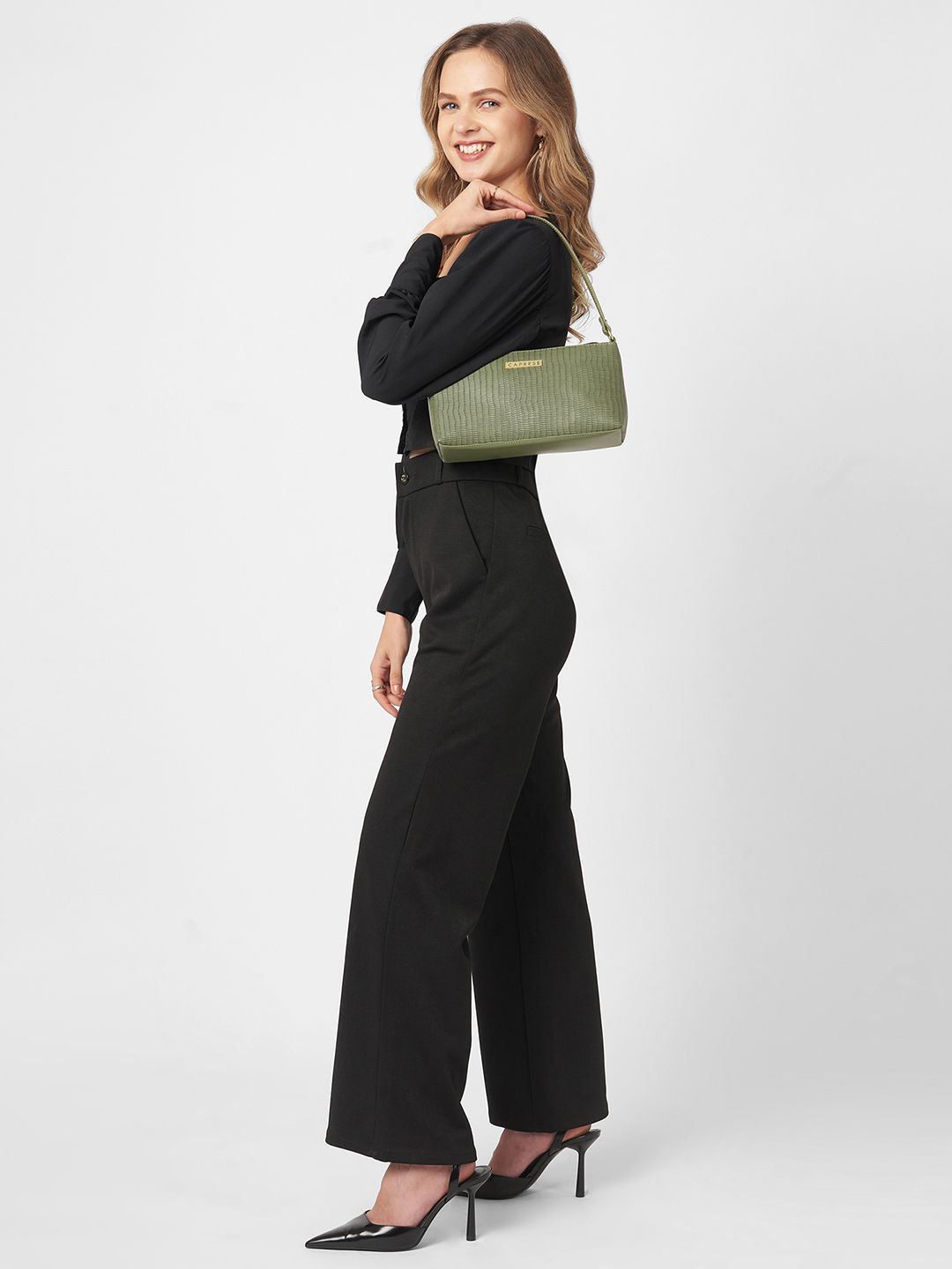 Caprese Textured Baguette Bag