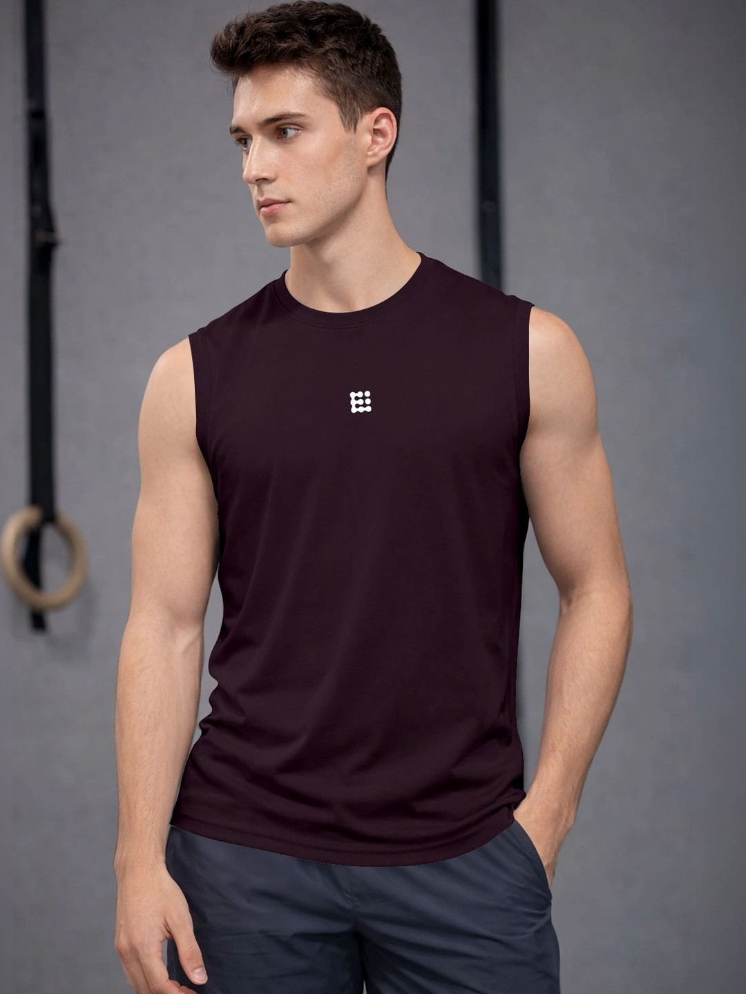 ENRIZZ X FITNESS EXCHANGE Men Brand Logo Printed Dri-FIT T-shirt