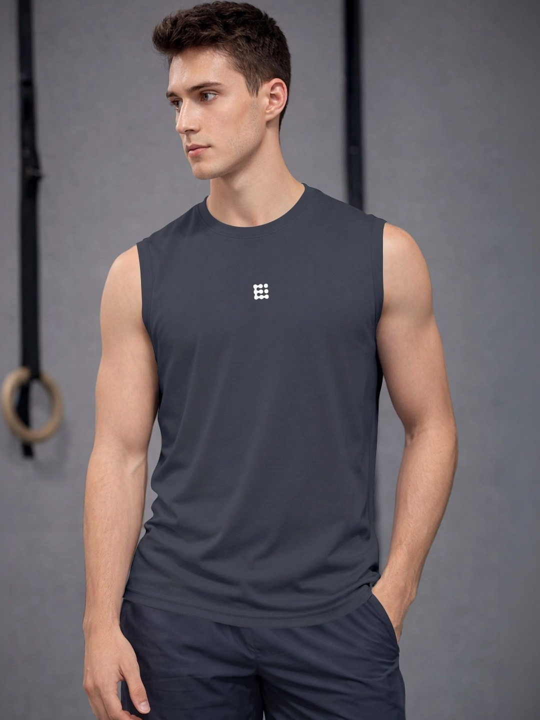 ENRIZZ X FITNESS EXCHANGE Men Brand Logo Printed Dri-FIT T-shirt