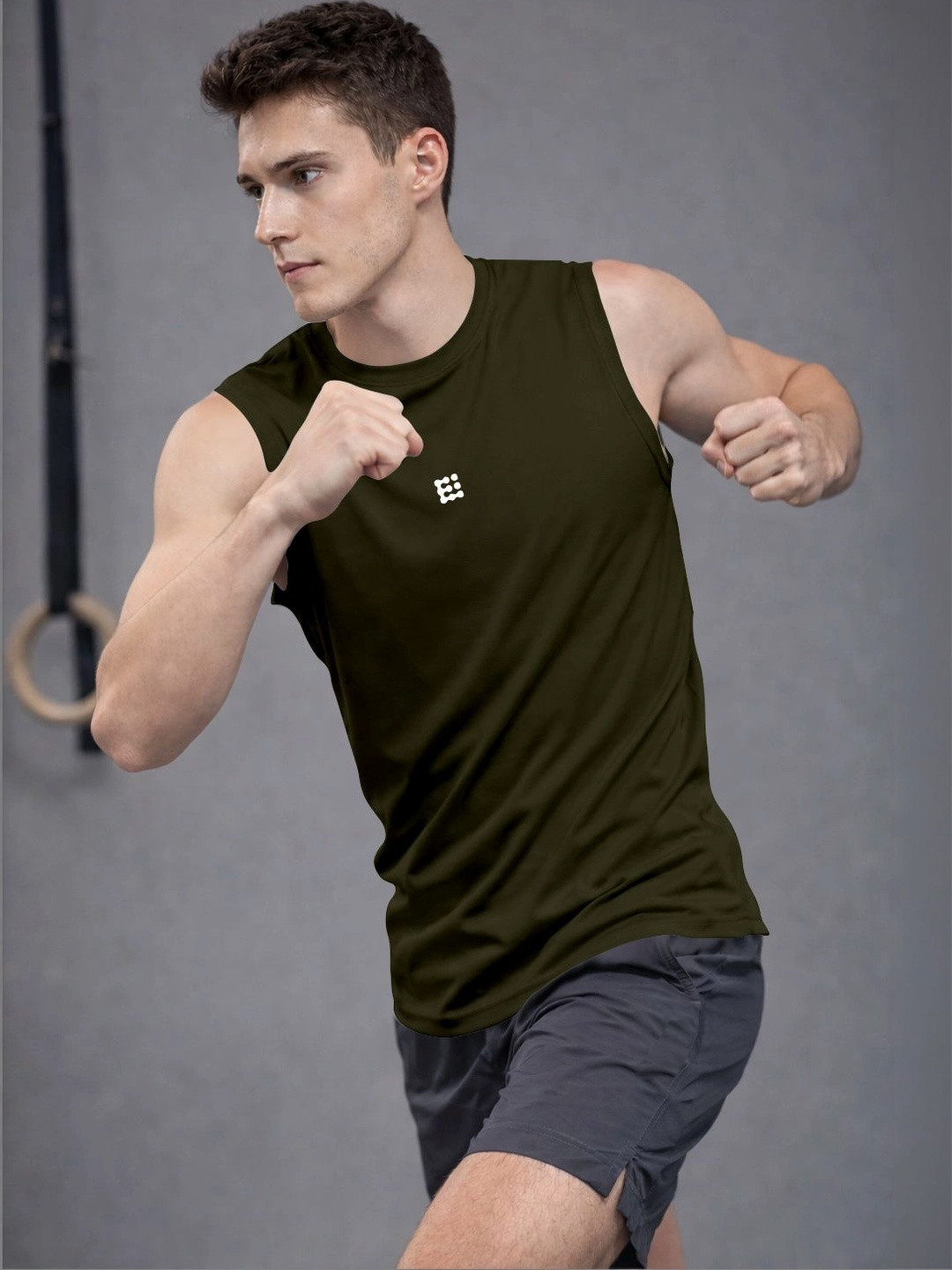 ENRIZZ X FITNESS EXCHANGE Men Typography Printed Dri-FIT T-shirt