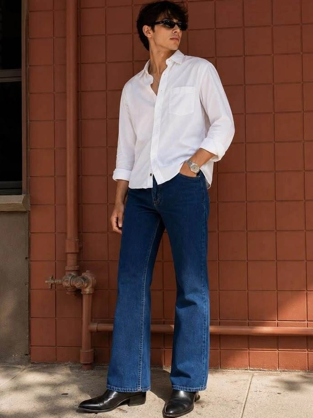 Podge Men Relaxed Fit Mid-Rise Clean Look Stretchable Denim Jeans