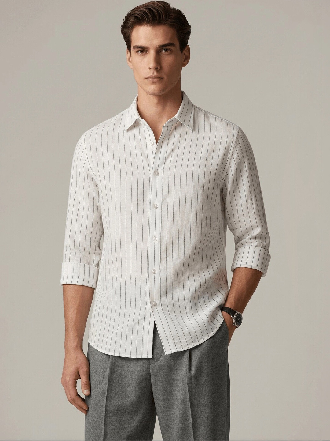 Pinstriped Linen Shirts
