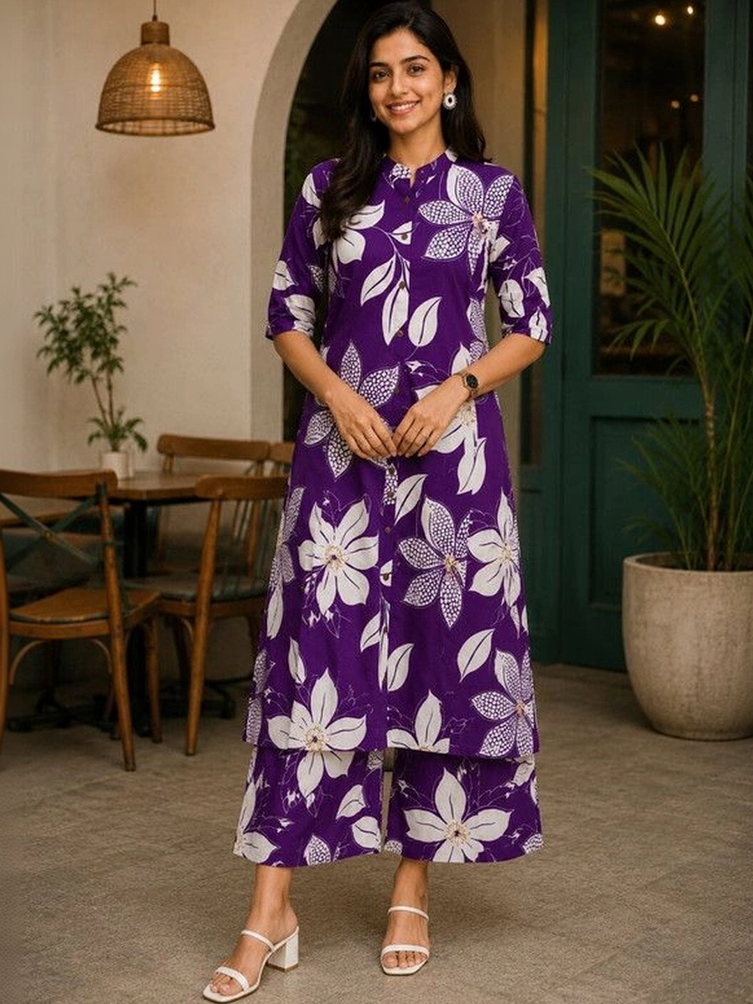 MISAYL Women Floral Printed Regular Kurta with Palazzos