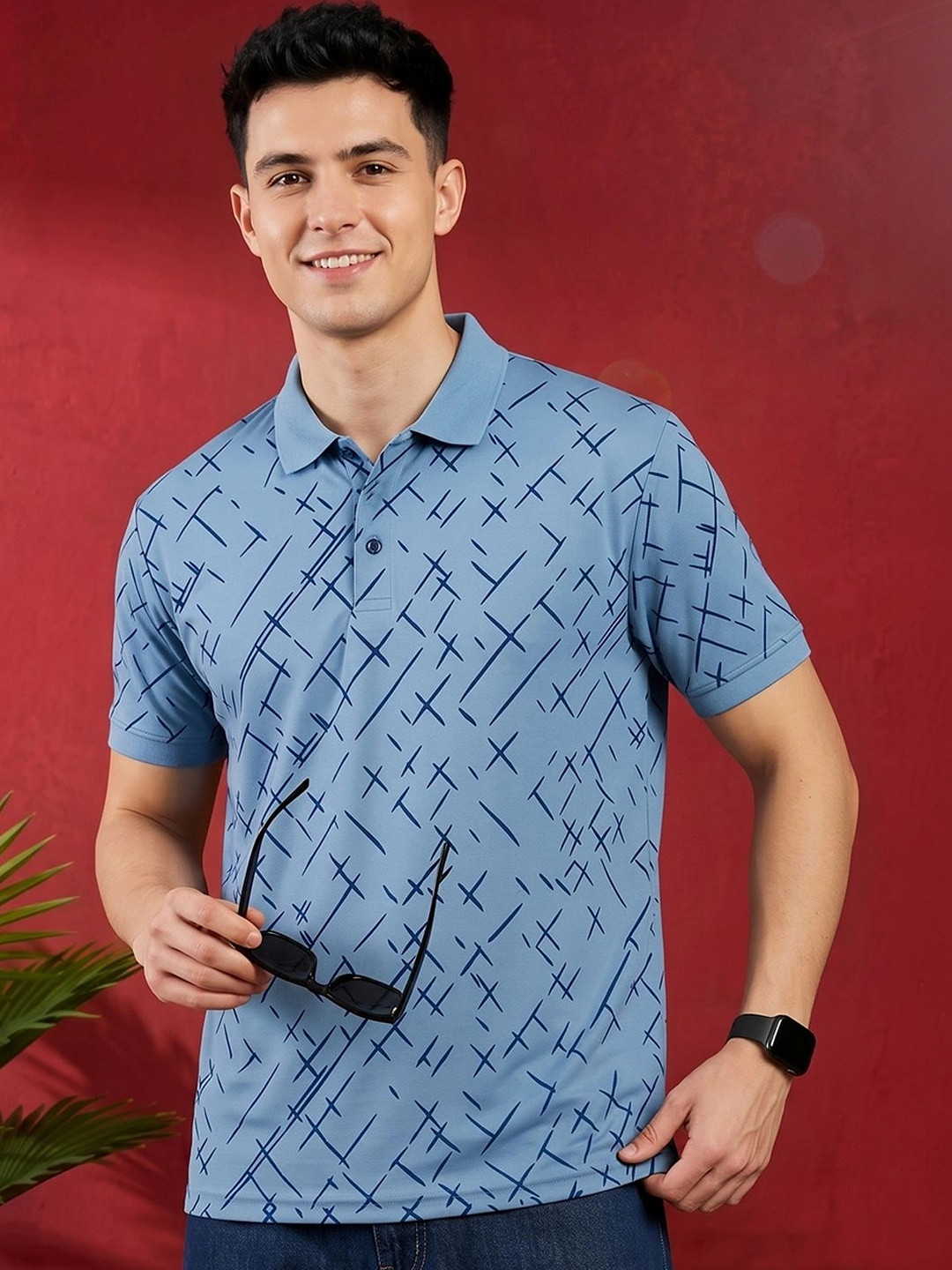 TRIUS Men Printed Polo Collar T-shirt