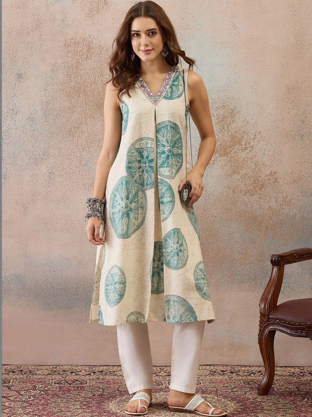 Anouk Women Ethnic Motifs Printed Indie Prints Kurta