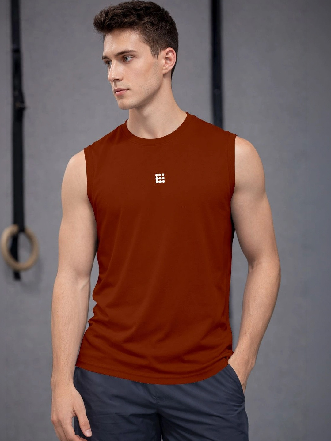 ENRIZZ X FITNESS EXCHANGE Men Brand Logo Dri-FIT T-shirt