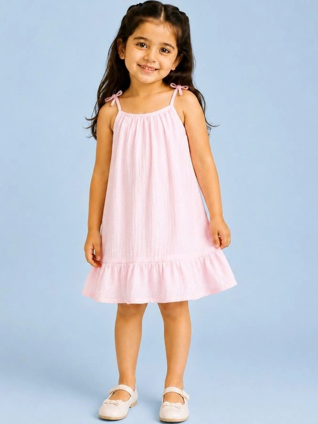Kidbea Ruffled Organic Cotton A-Line Dress