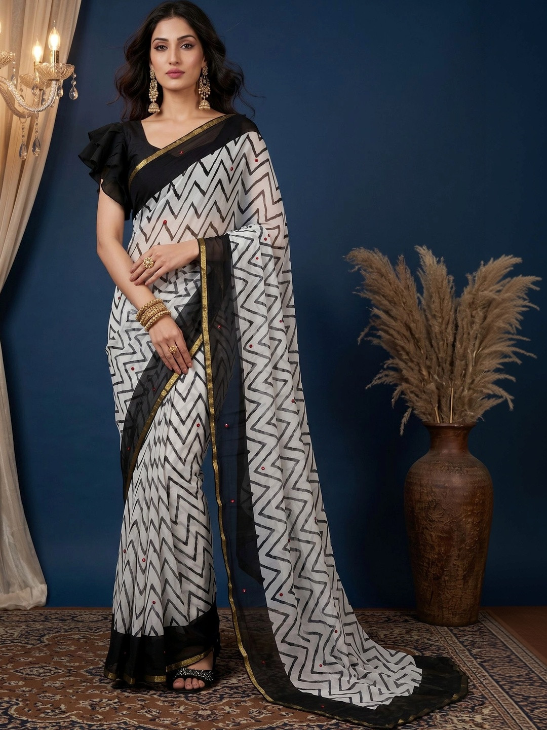 Dhaaga Ghar Pure Chiffon Saree