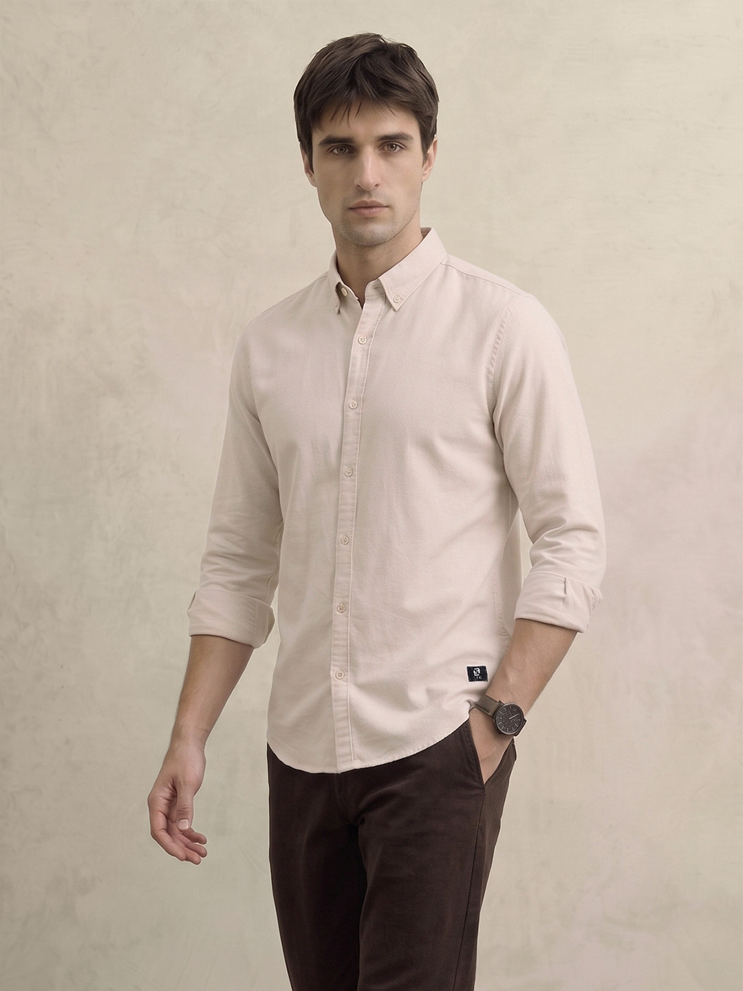 THE SHIRT CODE Pure Cotton Casual Shirt