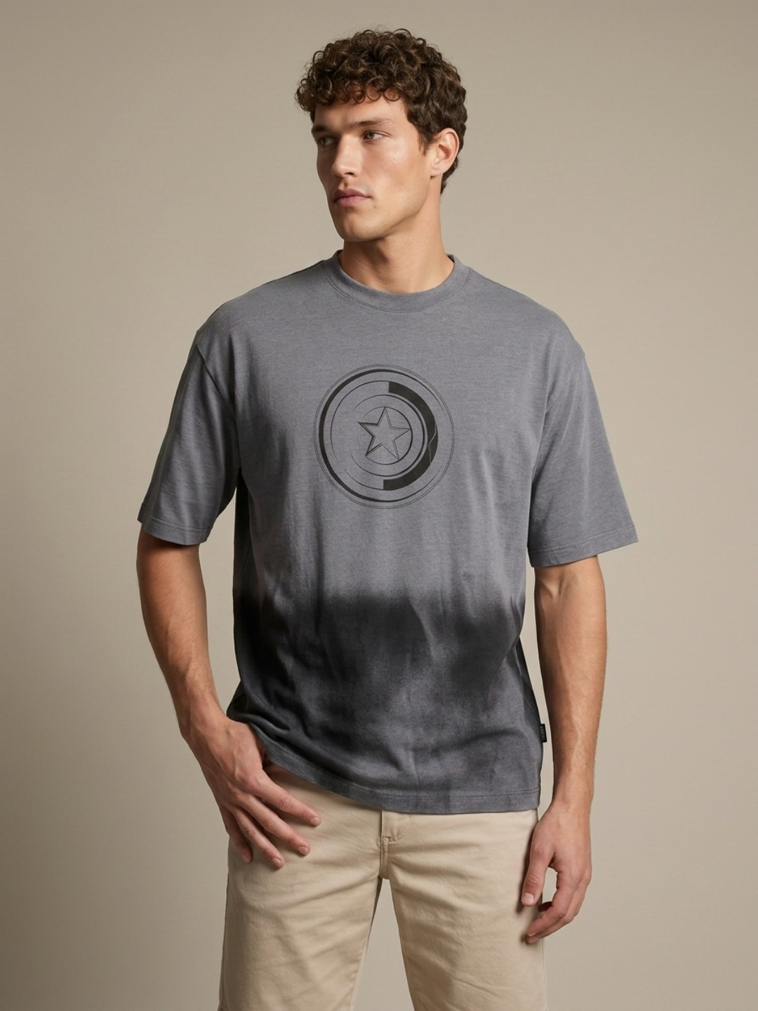 Captain America Superhero Oversized Fit T-shirt