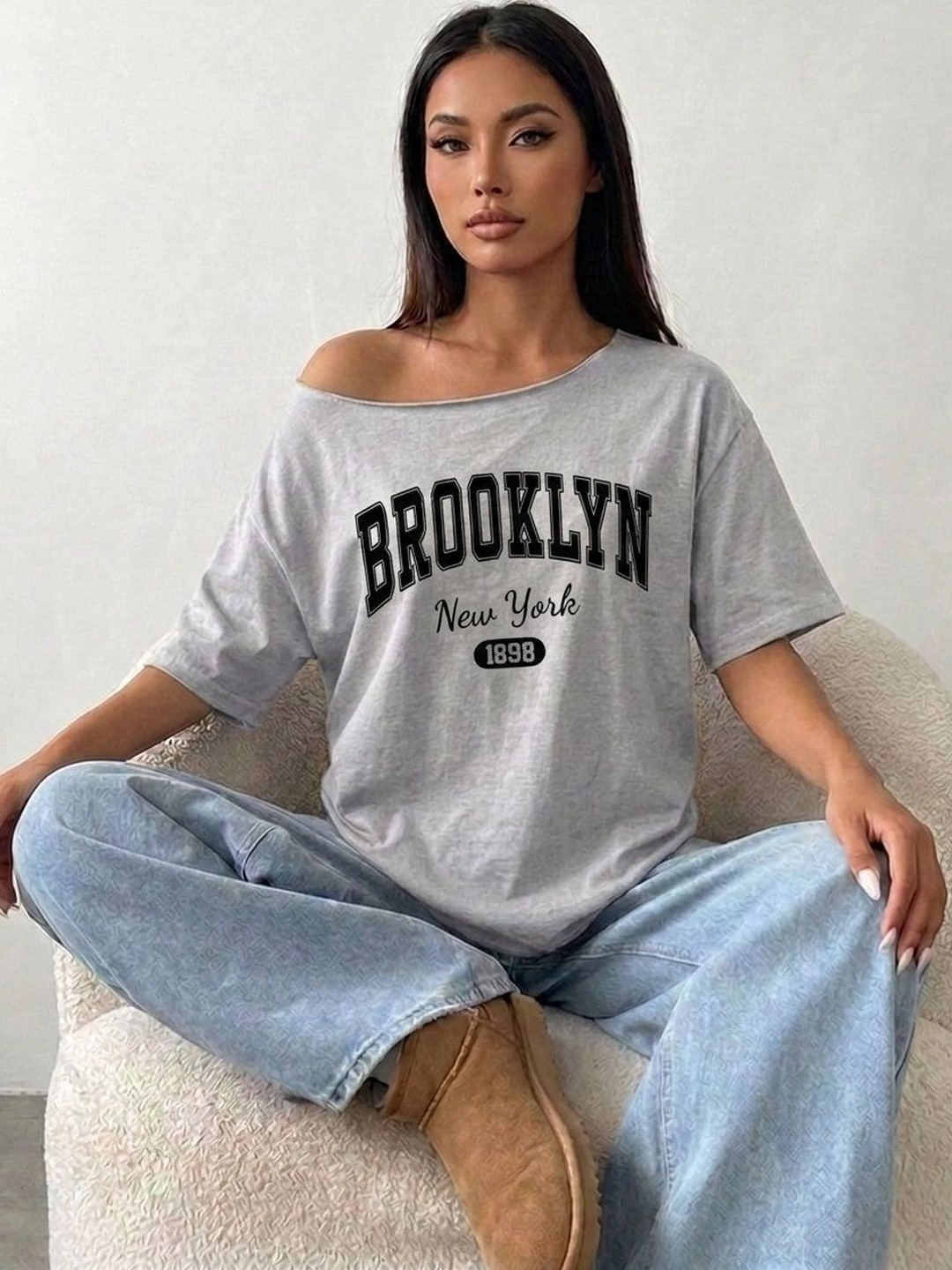 Calm Down Women Typography Printed T-shirt