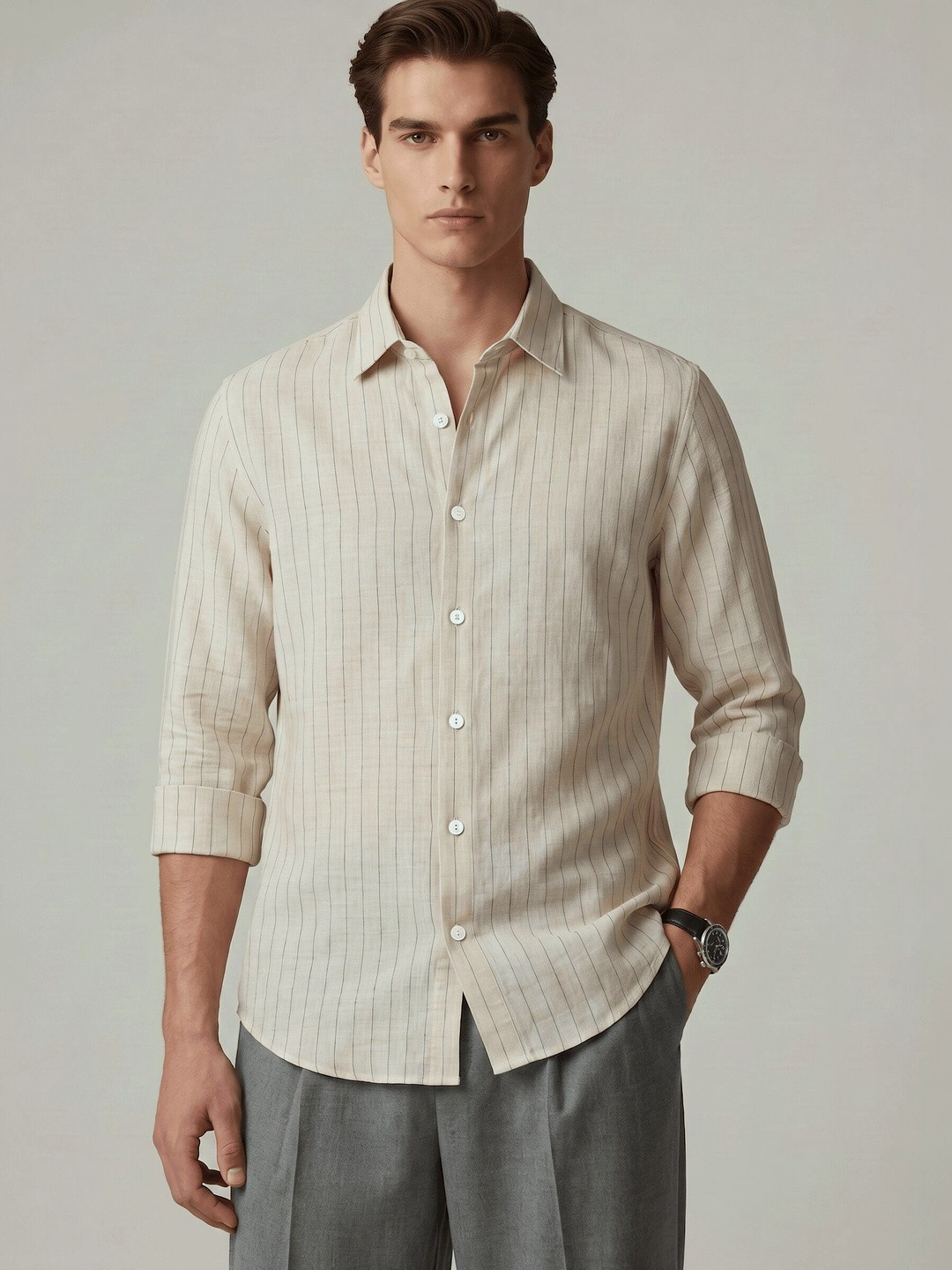Pinstriped Linen Shirts