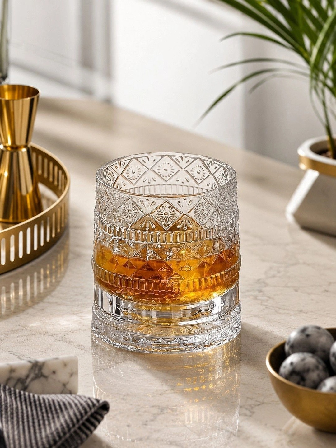 PrimeWorld Transparent Easy to Clean Glass Whisky Glass Bar Glass
