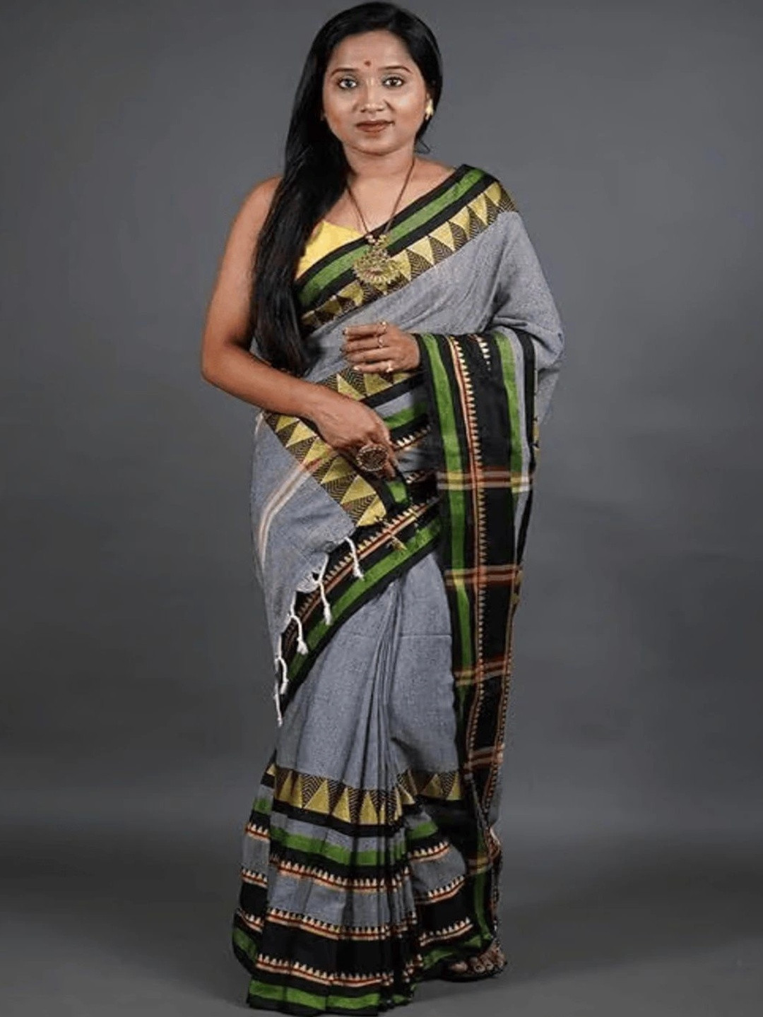 Zayraa Pure Cotton Khadi Saree