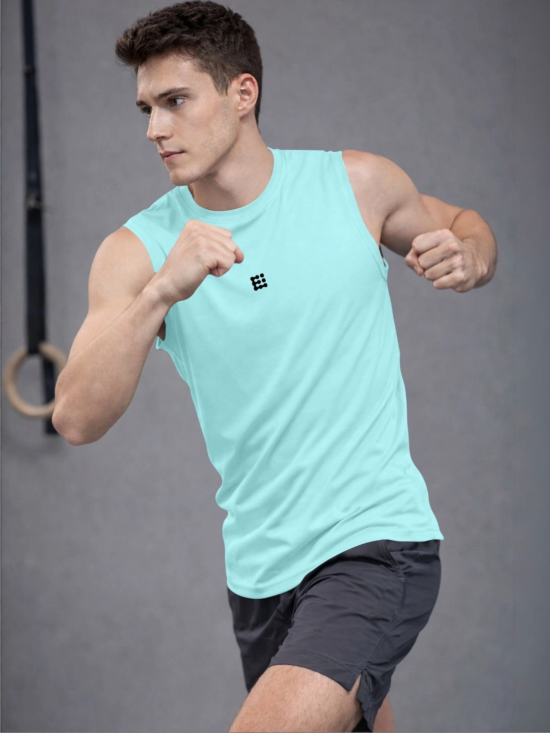 ENRIZZ X FITNESS EXCHANGE Men Brand Logo Printed Dri-FIT T-shirt