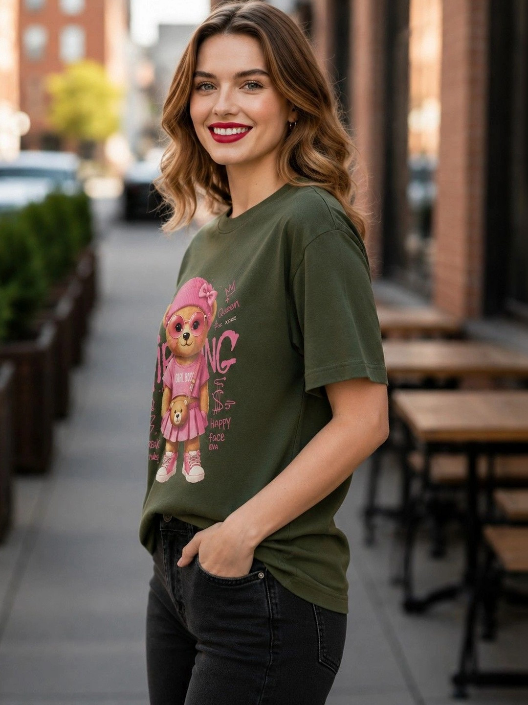 ELVIA Women Printed T-shirt