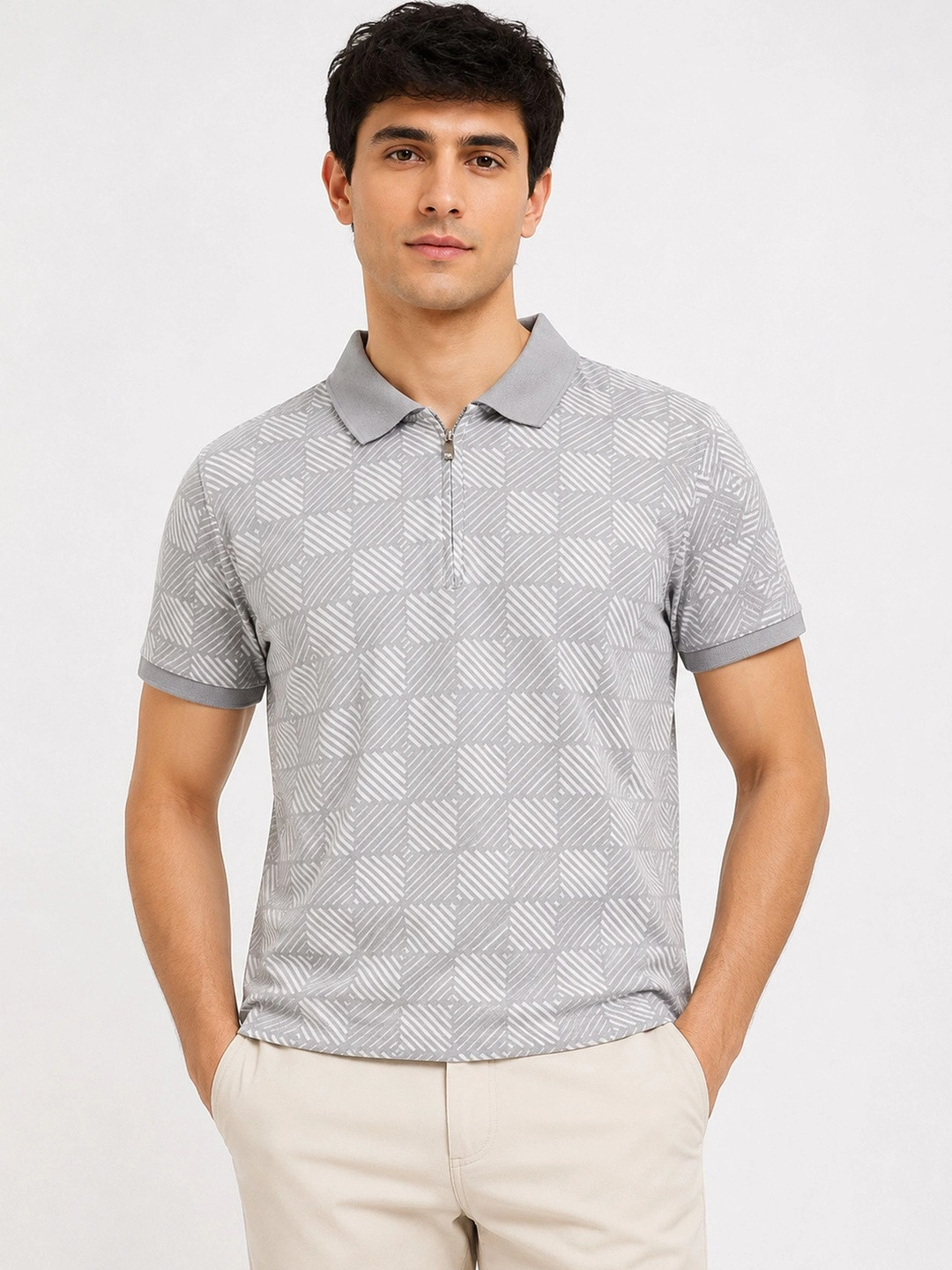 Monk Mode Men Printed Polo Collar T-shirt
