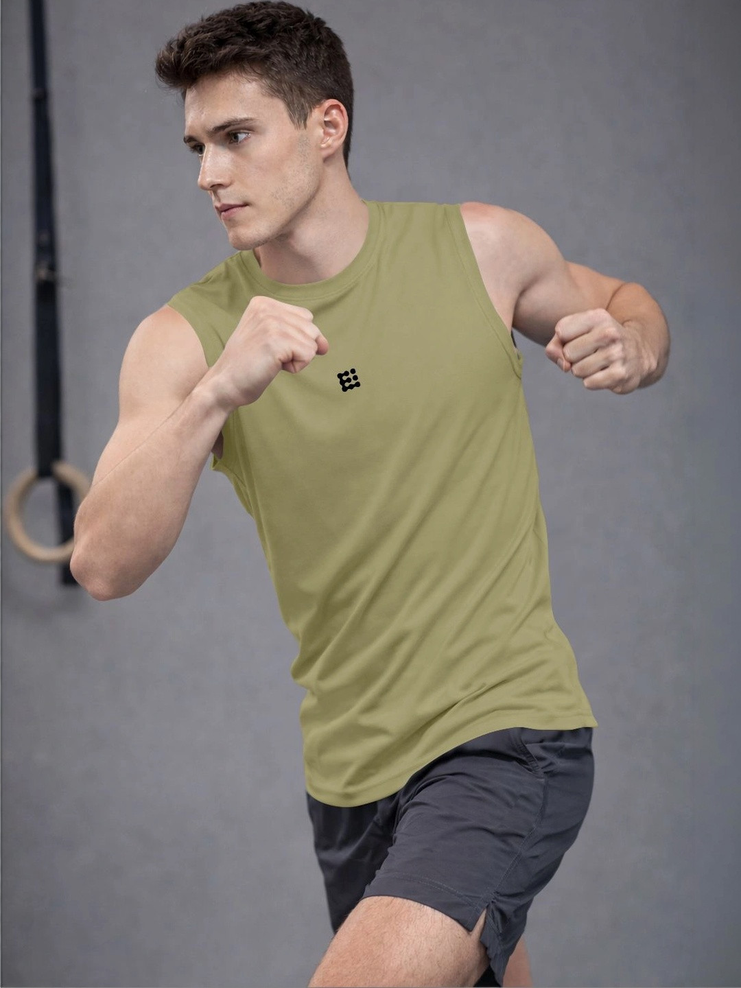 ENRIZZ X FITNESS EXCHANGE Men Brand Logo Dri-FIT T-shirt