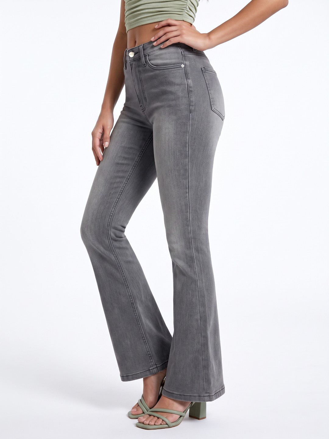 glitchez Women Bootcut Fit Light Fade Stretchable Jeans