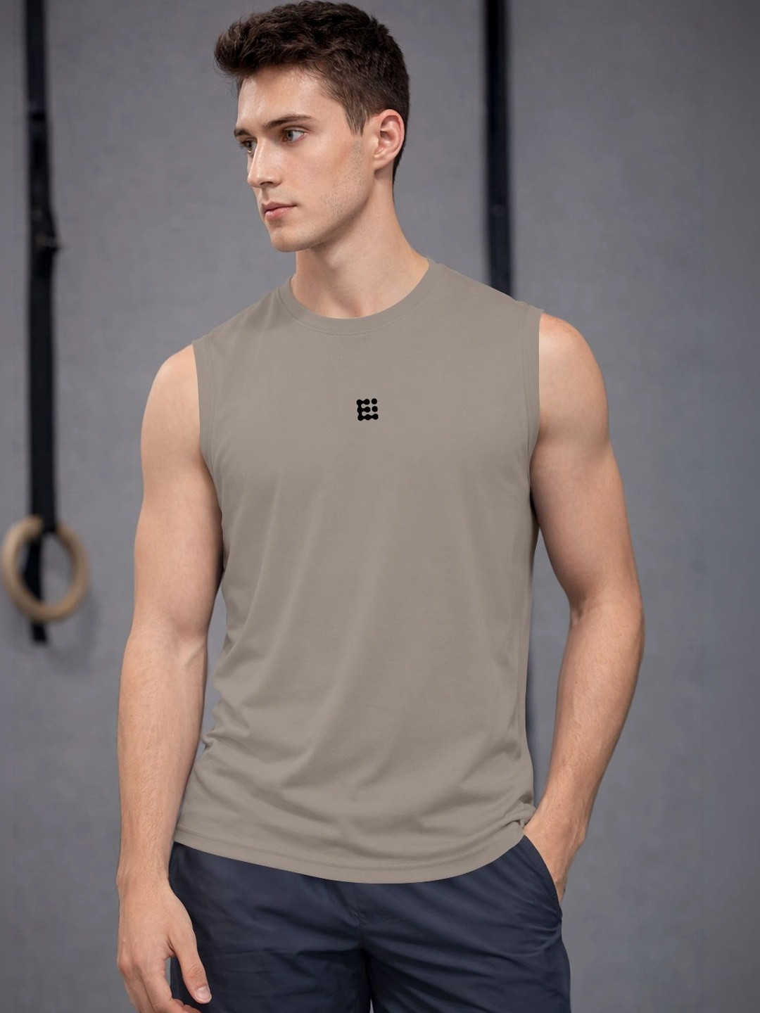 ENRIZZ X FITNESS EXCHANGE Men Brand Logo Printed Dri-FIT T-shirt