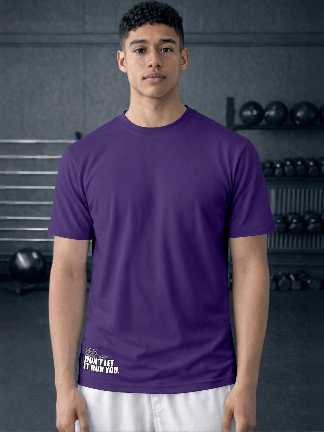 ENRIZZ X FITNESS EXCHANGE Men Typography Printed Dri-FIT T-shirt