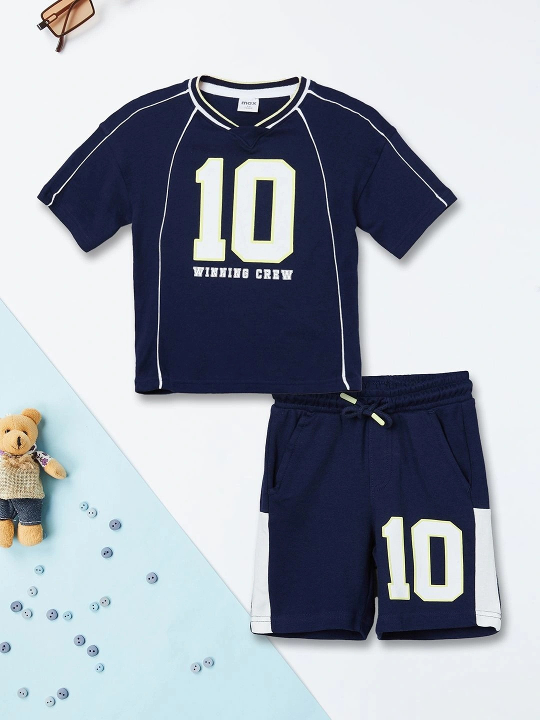 max Boys Printed T-shirt with Shorts