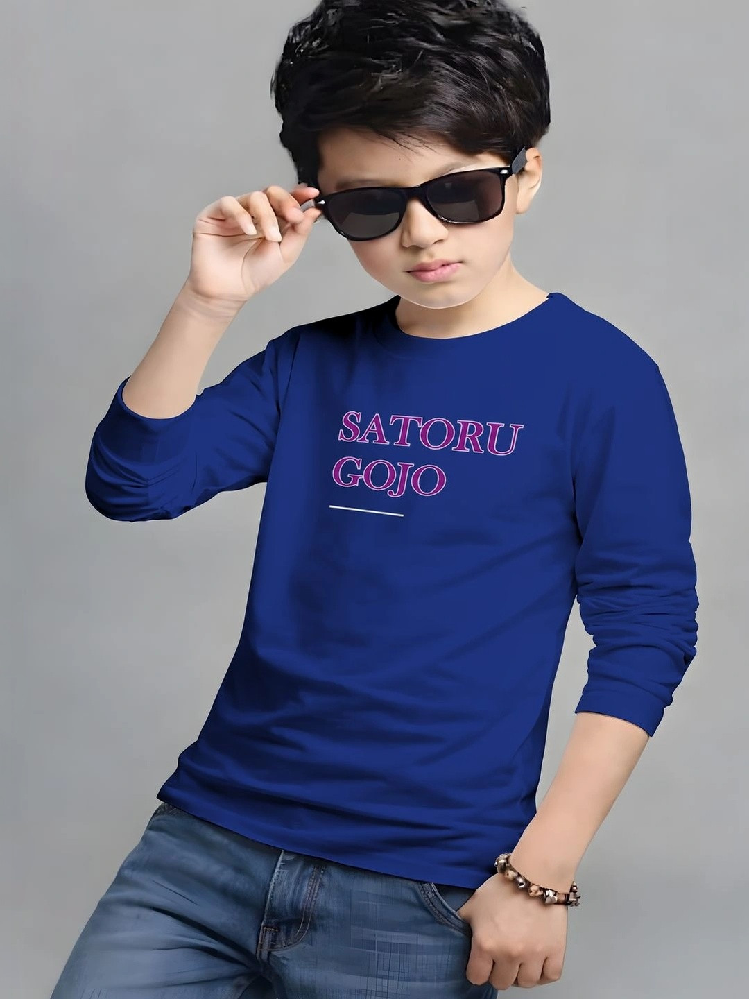 Triptee Boys Typography Printed Round Neck Long Sleeves T-shirt