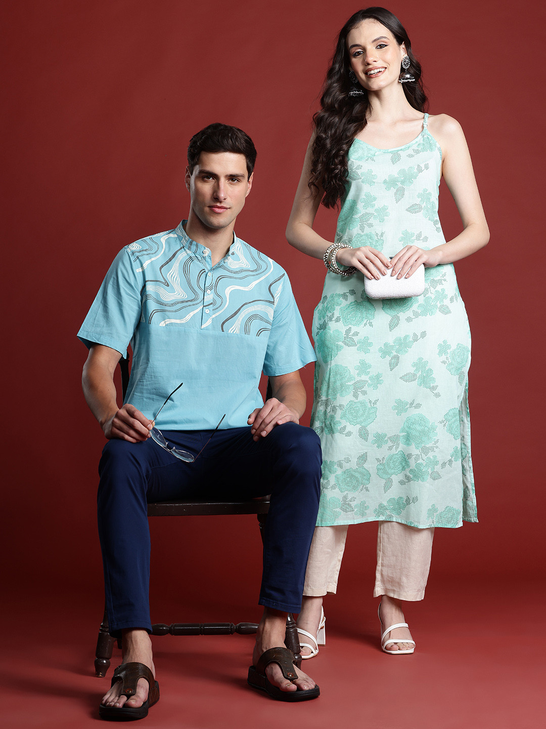 Anouk Pure Cotton Floral Printed Kurta