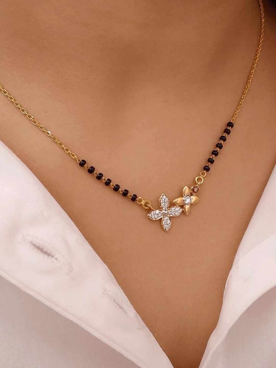 Anouk Women Gold-Plated Artificial Stones and Beads Mangalsutra