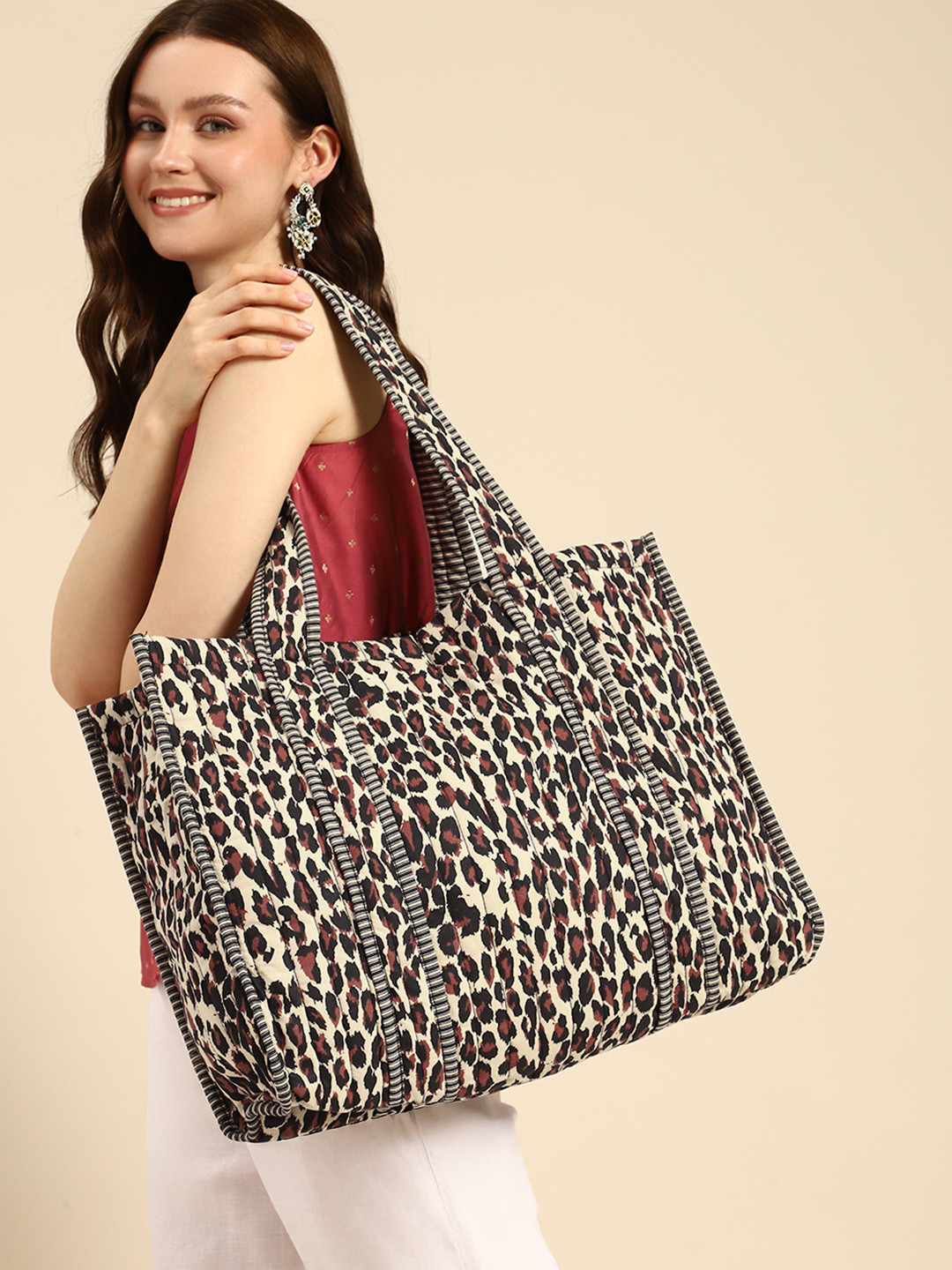 Anouk Animal Printed Shopper Tote Bag