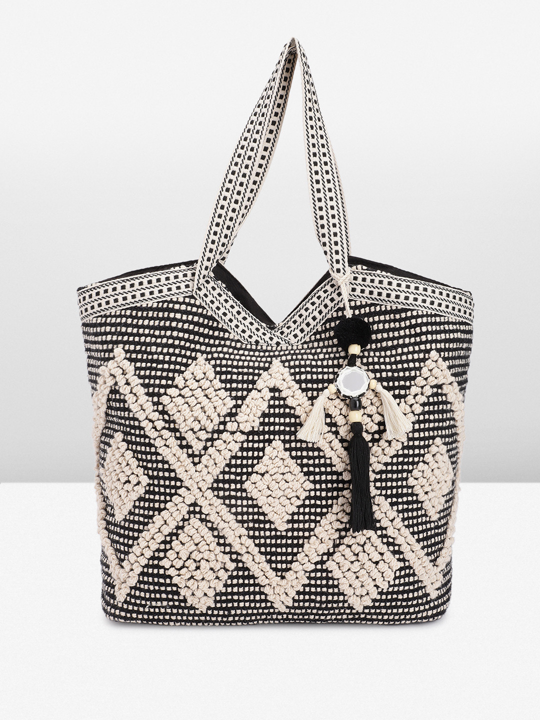 Anouk Geometric Oversized Structured Tote Bag