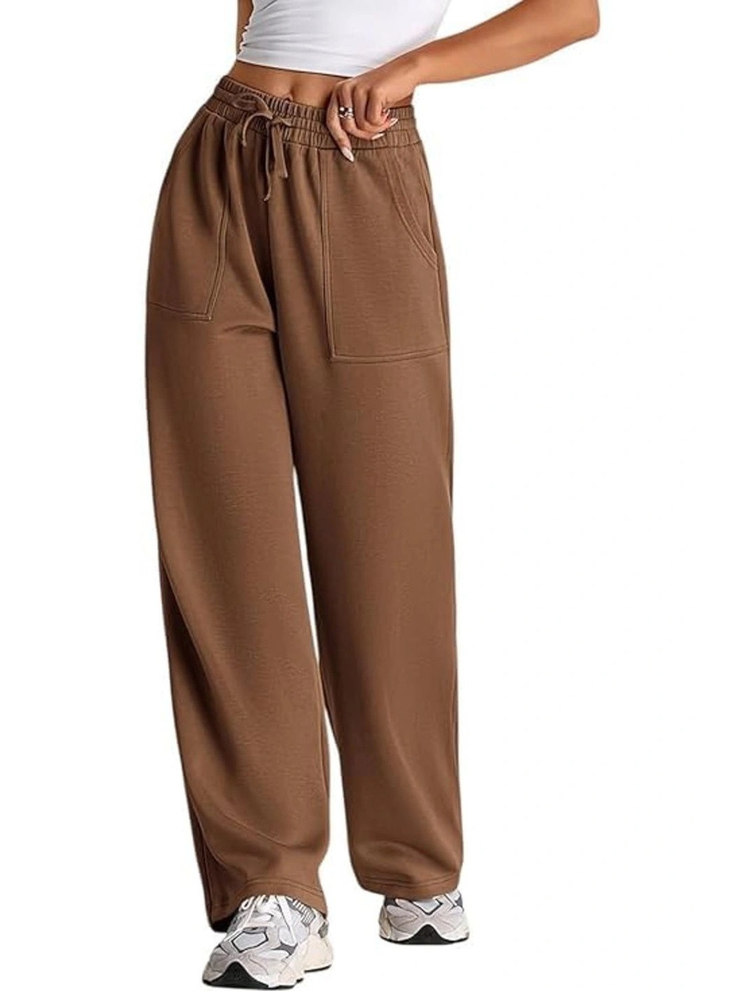 Cozimi Women Relaxed High-Rise Easy Wash Trousers