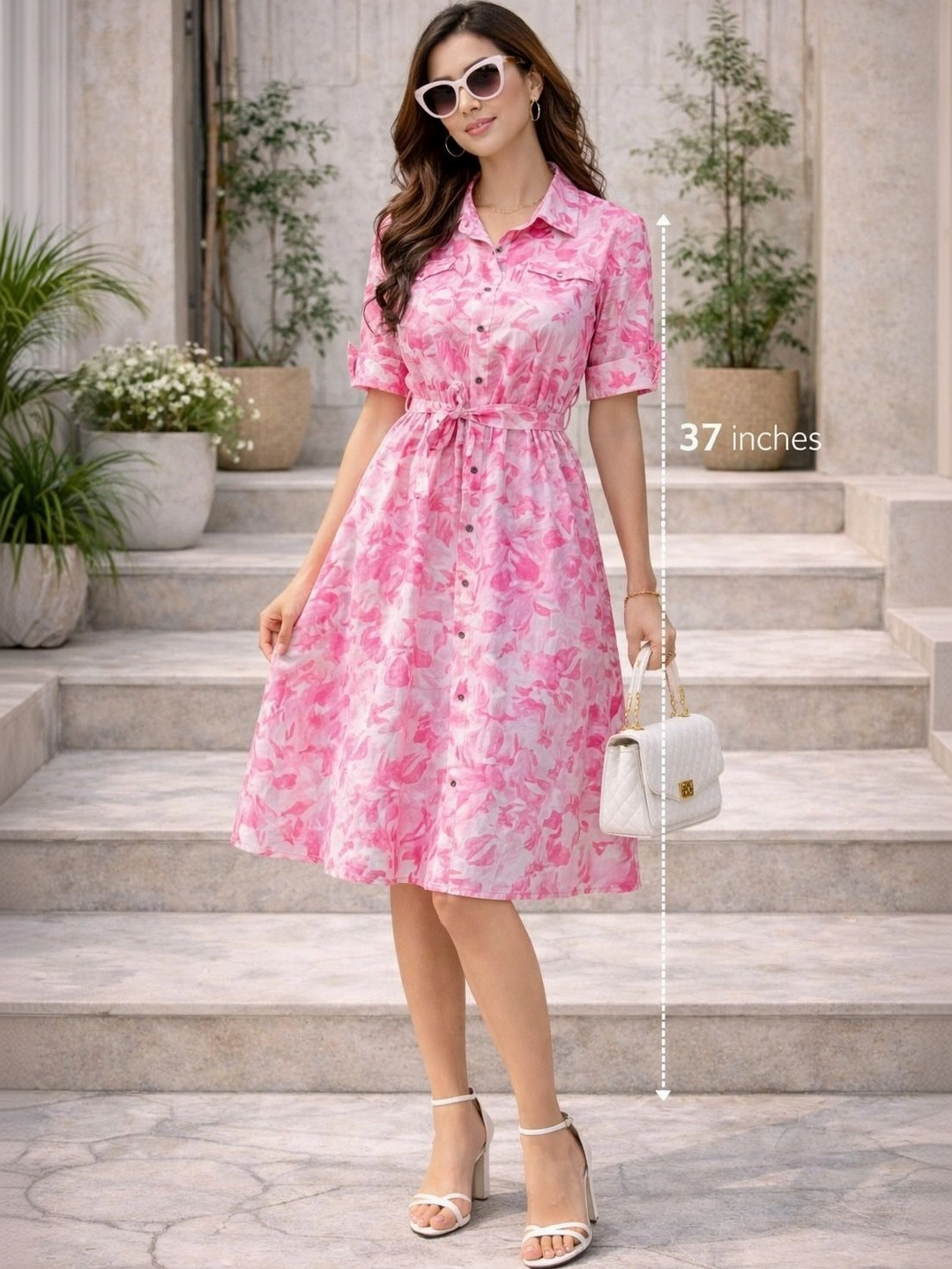 2013 USK COLLECTION Floral Print A-Line Dress
