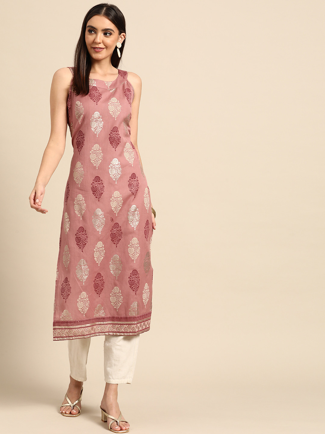 Anouk Women Pink Ethnic Motifs Printed Kurta