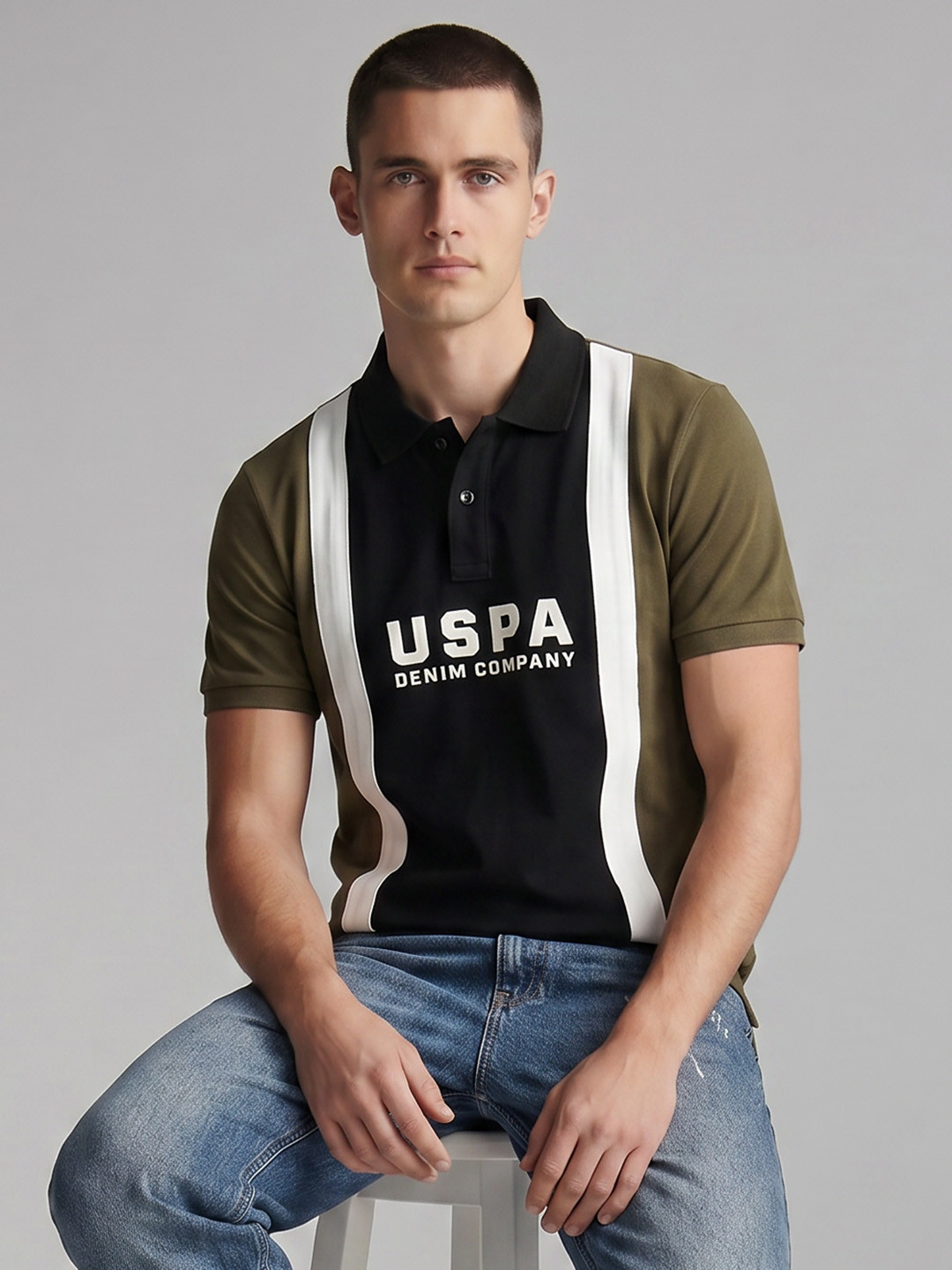 U.S. Polo Assn. Denim Co. Brand Logo Printed Pure Cotton T-shirt