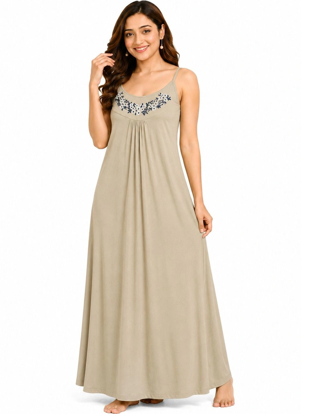Sukhraa Embroidered Maxi Nightdress