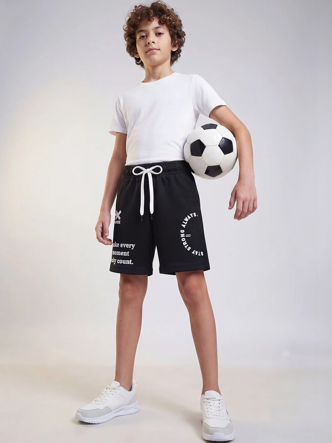 HRX by Hrithik Roshan Boys Typography Printed Training or Gym Shorts
