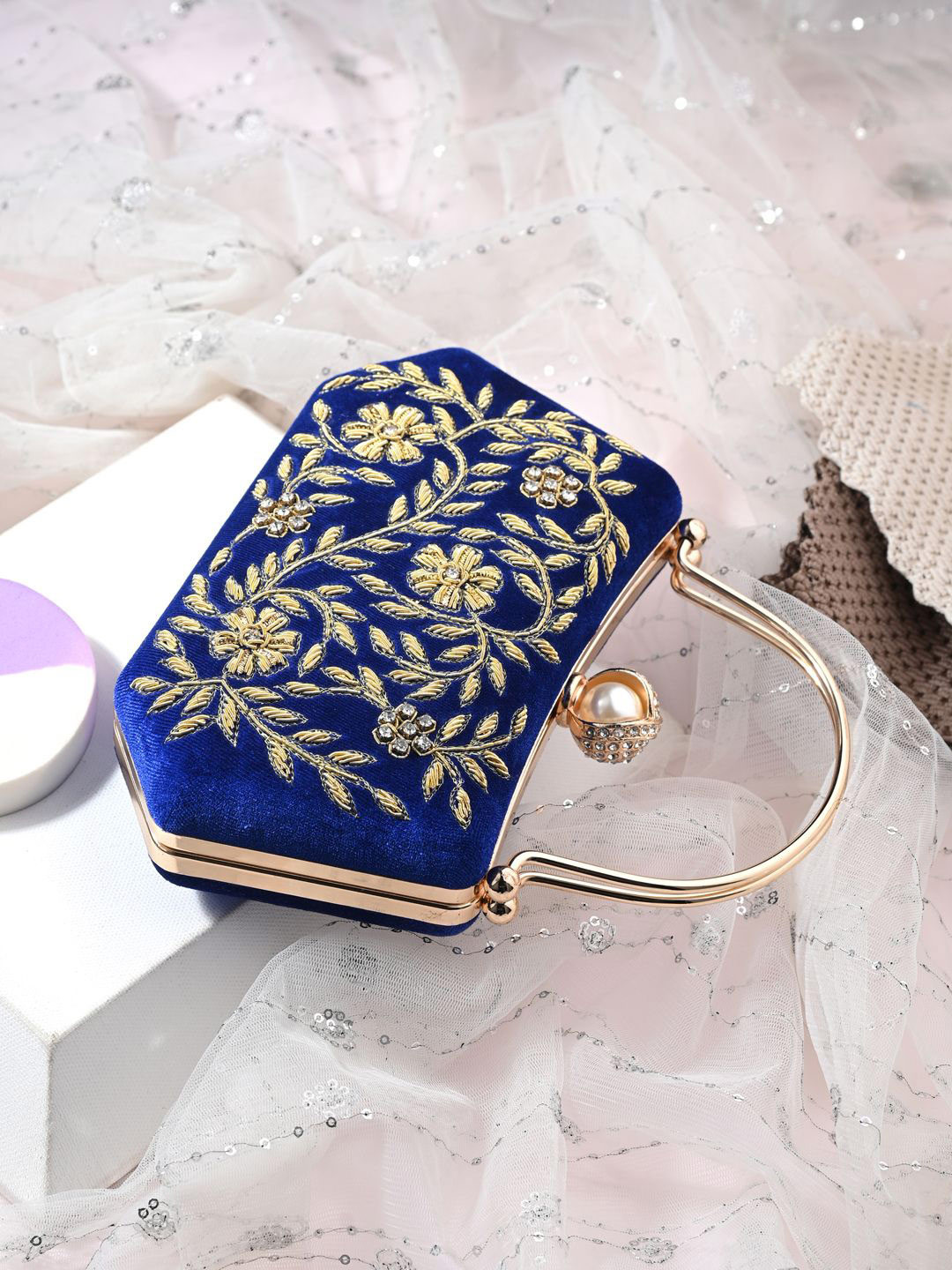 Anouk Embellished Box Clutch